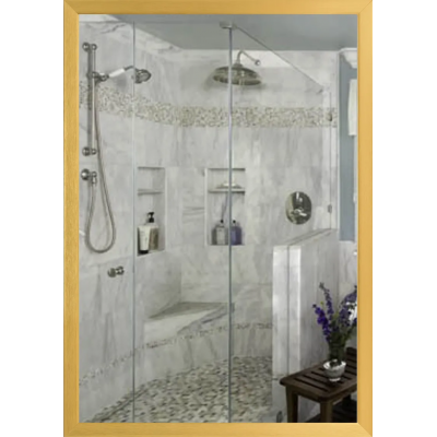 Зеркало настенное Zerix FONTE MRZ09-700x850-REVERSE GOLD прямоугольноe в золотой раме (ZX5639)