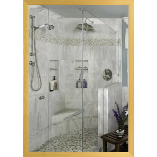 Зеркало настенное Zerix FONTE MRZ09-700x850-REVERSE GOLD прямоугольноe в золотой раме (ZX5639)