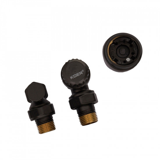 Комплект для підключення радіатора Koer SET-24.Black - 1/2'' кутовий з термоголовкою (KR5283)