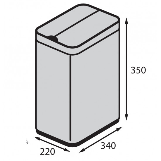 Датчикное прямоугольное мусорное ведро Koer TC-020112-02 12 л цвет нержавейка (KR5582)