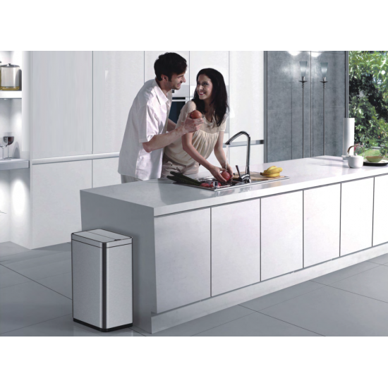 Датчикное прямоугольное мусорное ведро Koer TC-020112-02 12 л цвет нержавейка (KR5582)