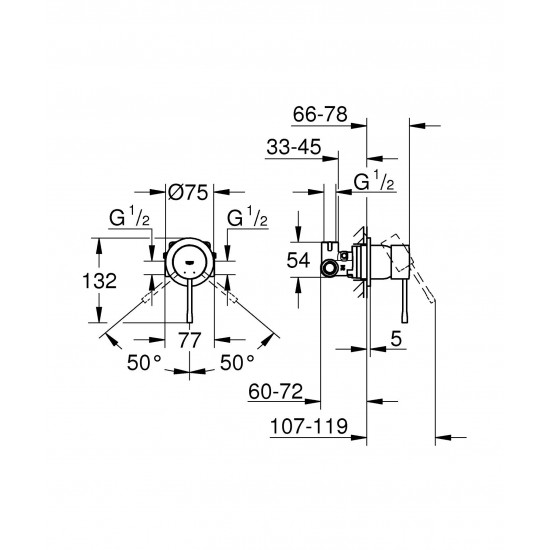 Одноважільний змішувач для душу прихованого монтажу Grohe Essence (29197000)