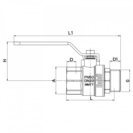 Кран кульовий Roho R201-200 - 2" (RO0076)