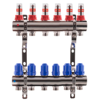 Коллекторный блок с расходомерами Koer KR.1110-06 1"x6 ways (KR2643)