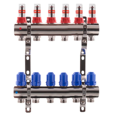 Коллекторный блок с расходомерами Koer KR.1110-06 1"x6 ways (KR2643)