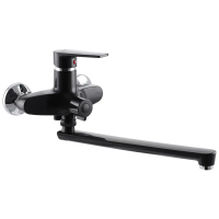 Смеситель для ванной Plamix Oscar-006 Euro Черный (без шланга и лейки) (PM0600)