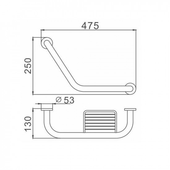 Поручень для ванної з мильницею Haiba HB1719 (HB0719)