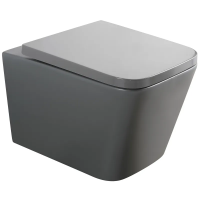 Унитаз подвесной Mixxus Premium QUADRO-0305-R GRAY 510x350x345mm система смыва RIMLESS (MP6656)