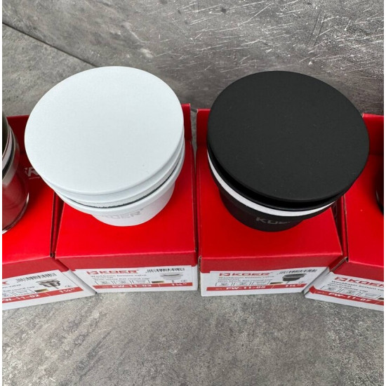 Донний клапан для раковини Koer PW-11-03 1 1/4''  універсальний (з/без перел) СLICK-СLACK (Колір бі