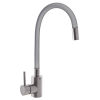 Кухонный смеситель серый с силиконовым изливом Mixxus SUS 011 (SS2799)