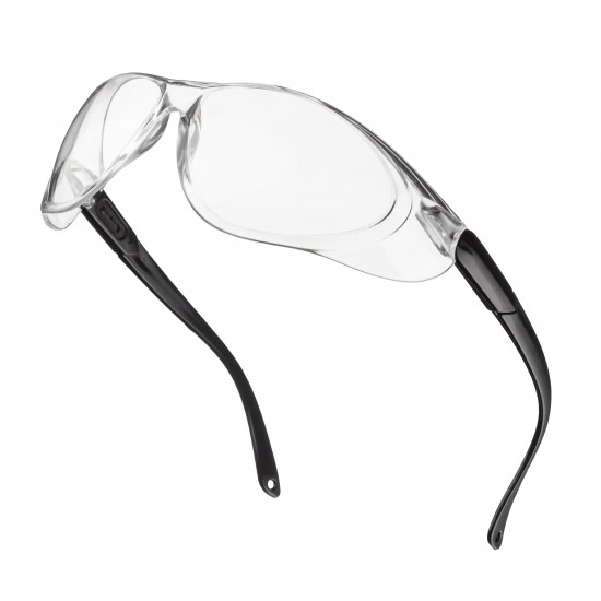 Защитные очки прозрачные Polax с поликарбонатными линзами и регулируемыми дужками (53-052)