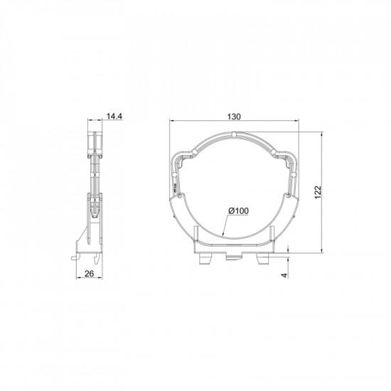 Хомут (фіксатор) Koer KT-0705 каналізаційної труби інсталяції для KT-0407 (KR5711)