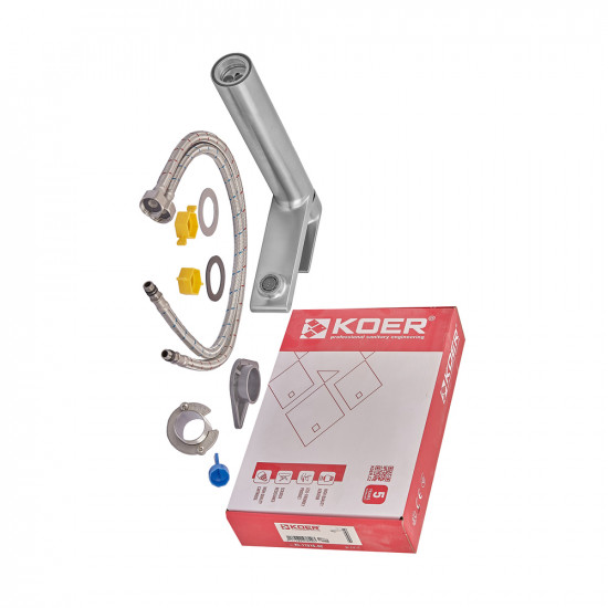 Змішувач для умивальника Koer KI-11015-02 високий (з нерж. сталі) (Колір нерж) (KR4782)