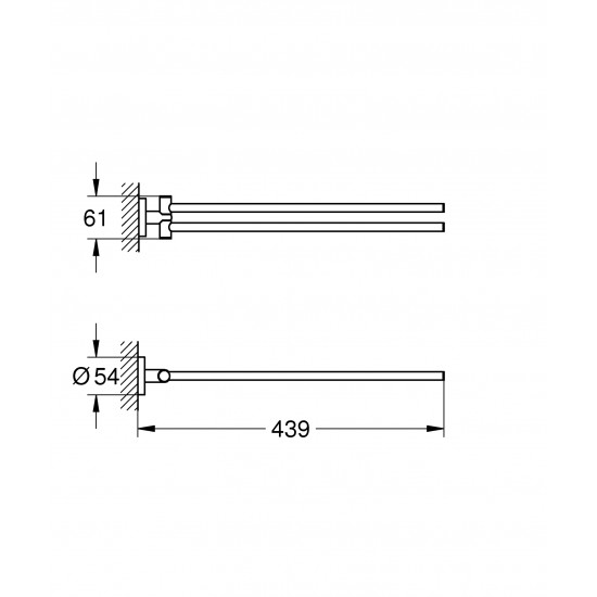 Подвійний тримач для рушників Grohe Essentials New (40371001)