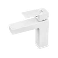 Смешиватель для умывальника Plamix Kubus-001 SET White (с подводкой) (PM0671)