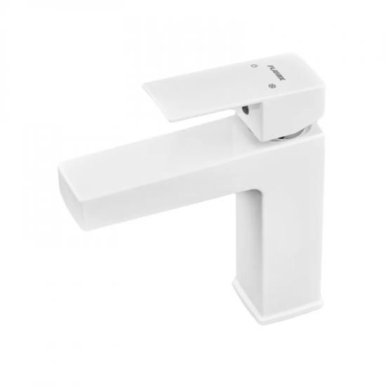 Змішувач для умивальника Plamix Kubus-001 SET White (з підведенням) (PM0671)