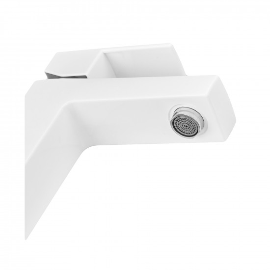 Змішувач для умивальника Plamix Kubus-001 SET White (з підведенням) (PM0671) Змішувач для умивальника Plamix Kubus-001 SET White (з підведенням) (PM0671)