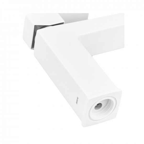 Змішувач для умивальника Plamix Kubus-001 SET White (з підведенням) (PM0671) Змішувач для умивальника Plamix Kubus-001 SET White (з підведенням) (PM0671)