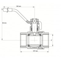 Кран шаровой KOER KR.214.G - 2" FF ГГВ YELLOW, ручка "рычаг" желтая (KR0137)