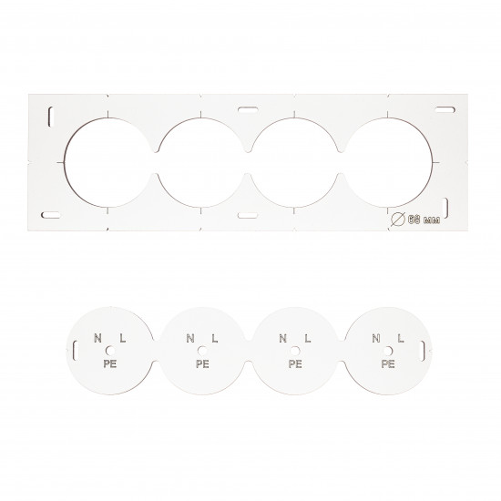 Шаблон Polax для підрозетників з отворами (1000-239)