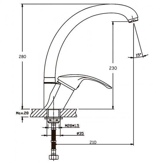 Змішувач для кухні Haiba Fabio 777 (HB0107)