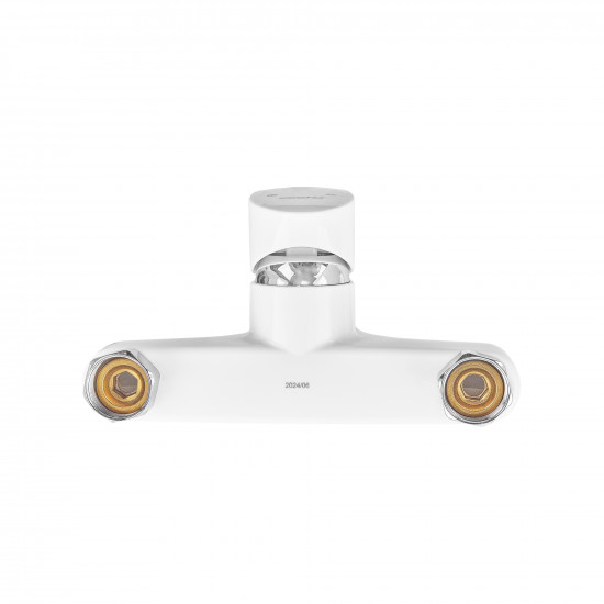 Змішувач для ванни Plamix CEZAR-009 EURO SET White, зі шлангом, лійкою та кронштейном (PM0692)