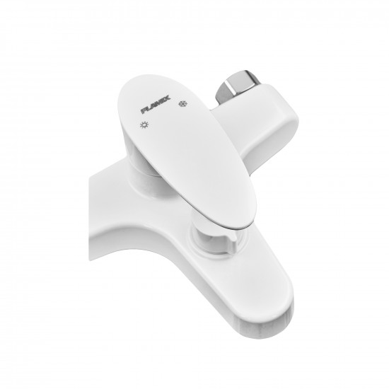Змішувач для ванни Plamix CEZAR-009 EURO SET White, зі шлангом, лійкою та кронштейном (PM0692)