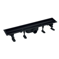 Душевой трап MIXXUS DRAIN-06-40 BLACK с пластиковой основой и накладкой из нержавеющей стали 70x400мм (MI6527)