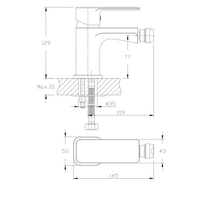 Змішувач для біде Haiba Kubus 002 (HB0796) Змішувач для біде Haiba Kubus 002 (HB0796)