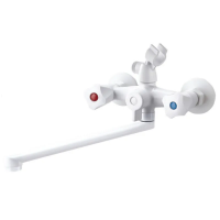 Смеситель для ванны PLAMIX OMEGA-140 EURO SET WHITE (со шлангом, лейкой и кронштейном) (MX9579)