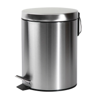Круглое ведро для мусора Zerix Solo-TC0105 SS Цвет 5 л цвет нержавейка (ZX5897)