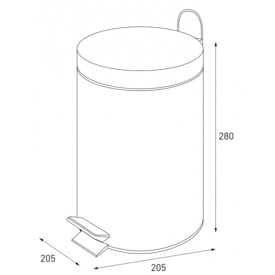 Відро для сміття кругле Zerix Solo-TC0105 SS Color 5 л колір нержавійка (ZX5897)