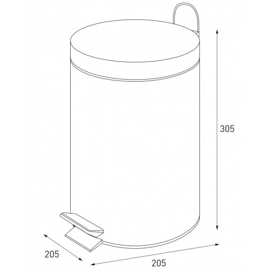 Ведро для мусора круглое Zerix Solo-TC0107 Black 7 л цвет черный (ZX5900)