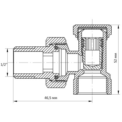 Вентиль кутовий 1/2x1/2 "антіпротічка" Koer KR.902-Gi (KR0174)