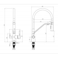 Смеситель для кухни Mixxus Premium Magnet 021 SS COLOR REFL.GREY (MI6976)
