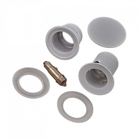 Донний клапан для умивальника з переливом Koer PW-03-03 1 1/4'' (кнопка) (Білий) (KR3395)