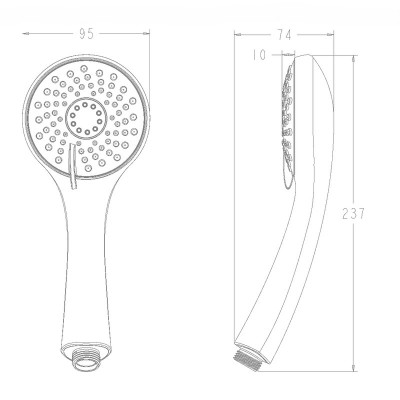 Лійка для душу Koer KP-0405-01 3 функції (Колір хром) (KR5409)