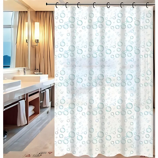 Штора для ванної з поліетилену Zerix SCP-003-180x180 (Візерунок "Краплі") (ZX5002)