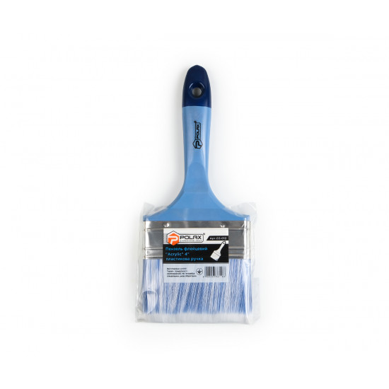 Пензлик флейцевий Polax професійний 4", штучний ворс, пластикова ручка, тип "Acrylic" (03-012)