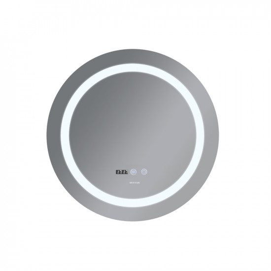 Дзеркало Mixxus PLAIN MC02-80 з LED Touch, Anti-fog, димером, регулюванням яскравості, годинником (