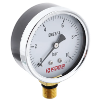 Манометр радиальный (KOER KM.610R) (0-10 bar), D 63мм, 1/4''-1/2'' (KR0205)