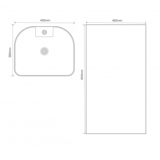 Раковина моноблок MIXXUS PREMIUM DIVERSE-1101 MARBLE 460х380х840mm с отверстием под смеситель и переливом