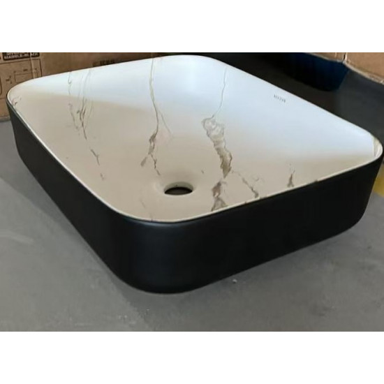 Раковина накладная MIXXUS PREMIUM DIVERSE-0110 MARBLE-BLACK 500х390х130mm (MP6517)