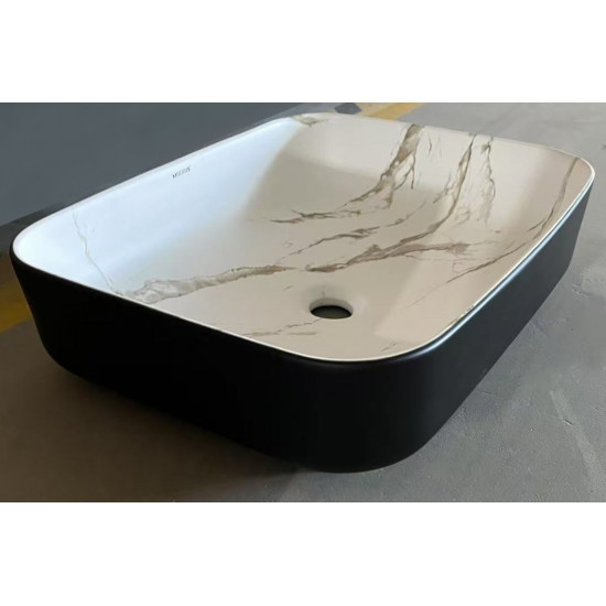 Раковина накладная MIXXUS PREMIUM DIVERSE-0110 MARBLE-BLACK 500х390х130mm (MP6517)