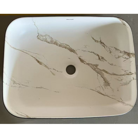 Раковина накладная MIXXUS PREMIUM DIVERSE-0110 MARBLE-BLACK 500х390х130mm (MP6517)