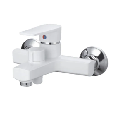 Змішувач для ванни PLAMIX OSCAR-009 EURO SET WHITE (зі шлангом, лійкою та кронштейном) (PM0699)