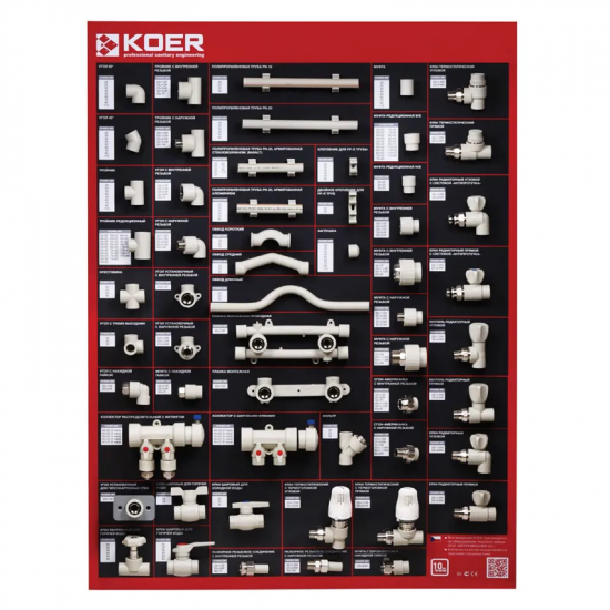 Стенд виставковий Koer PPR (фітинг та труби)