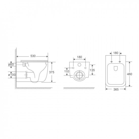 Комплект Grohe Set Унітаз DIVERSE-0301-T1 + Інсталяція Grohe Rapid SL 38772001 (38772001DIVERS0301T