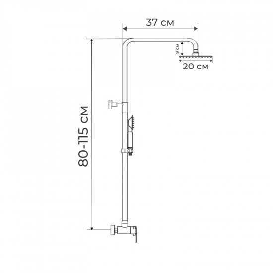 Душова колона зі змішувачем Ibergrif Roma M17050 (IB0053)