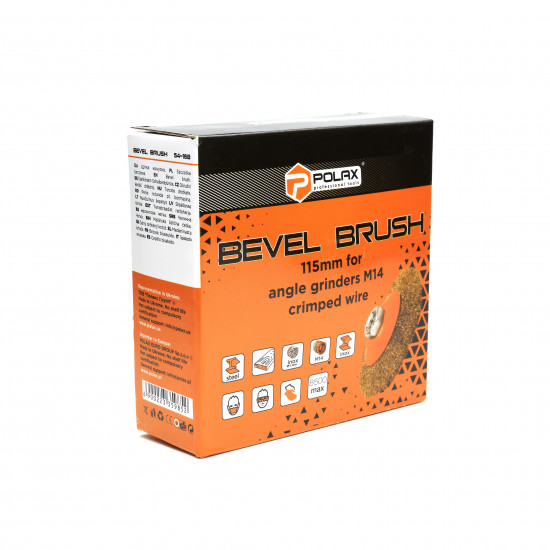 Щітка конусна 115 мм, для УШМ, М14, гофр. пров., латунована Polax (54-168)